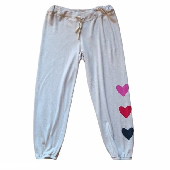 Sundry Jogger Stripe Heart Print Sweatpants - Picture 1 of 2